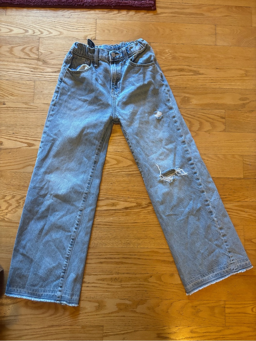 Old Navy High Rise Baggy Wide-Leg Distressed Jeans